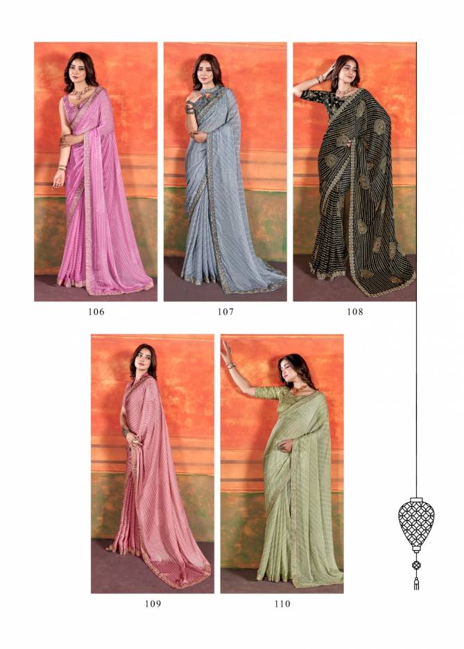 Stavan Pihu Chiffon Embroidery Party Wear Saree Catalog